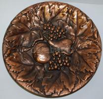 2 db fém, dekoratív falra akasztható tányér, hibátlanok, d: 24 cm