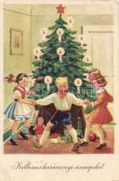 Christmas, children with christmas tree (EB)