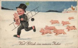 New year, chimney sweeper, pigs (EK)