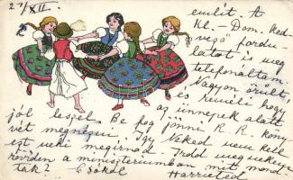 Hungarian folklore, children's circle dance, Magyar folklór, gyerekek körtánca