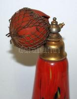 Egyedi kézi gyártású pumpás parfümös fújt üveg, hiányos szerkezet, m:17 cm