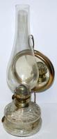Hordozható és falra akasztható üveg petróleumlámpa, hibátlan, m:34 cm