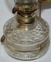 Hordozható és falra akasztható üveg petróleumlámpa, hibátlan, m:34 cm