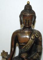 Gyógyító Buddha, nepáli bronz, jelzés nélkül, m:22 cm, sz:16 cm, s:1,9 kg / Buddha bronz statue