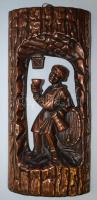Bronzírózott fém, falra akasztható söröző kocsmáros, hibátlan, m: 33 cm