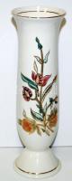 Kézzel festett számozott orchideákkal díszített jelzett Zsolnay porcelán váza, a festő "Takácsné" aláírásával, hibátlan állapotban / Handpainted numbered Zsolnay chinaware vase with the painter's "Takácsné" signature in flawless condition 27cm