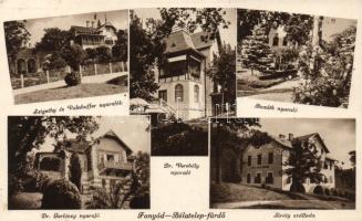 Fonyód-Bélatelep Sirály szálloda, Szigethy, Volnhoffer, Buzáth, Dr. Verbély és Dr. Gerlóczy nyaralók