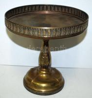 Cca 1930 réz kínáló, üvegbetét nélkül, jelzett (MH29), jó állapotban, m:22, d:22 cm