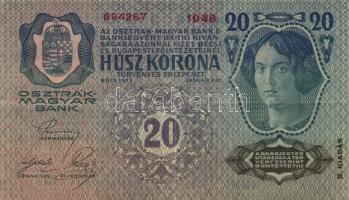 1912-17. 1K + 2K + 10K + 20K (2x) I. és II. típus + 50K + 100K legtöbb "Deutschösterreich"...