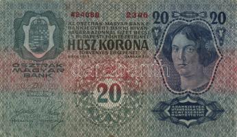 1912-17. 1K + 2K + 10K + 20K (2x) I. és II. típus + 50K + 100K legtöbb "Deutschösterreich"...