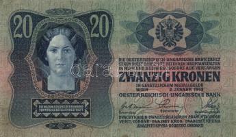 1912-17. 1K + 2K + 10K + 20K (2x) I. és II. típus + 50K + 100K legtöbb "Deutschösterreich"...