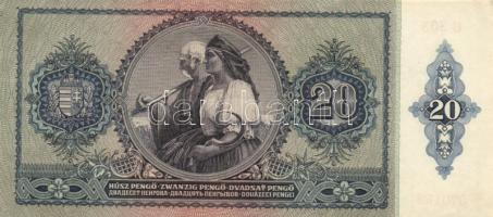 1941. 20P (3x) egymás utáni sorszámmal T:I-,II(csak a sarkok hajtottak, egyik foltos)