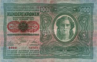 Osztrák-Magyar Bank(mindkét oldal német) 1902. 1000K nyomdai festékcsíkkal T:I + 1912. 100K mindkettő "Deutschösterreich" felülbélyegzéssel T:II-