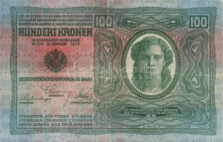 Osztrák-Magyar Bank(mindkét oldal német) 1902. 1000K nyomdai festékcsíkkal T:I + 1912. 100K mindkett...