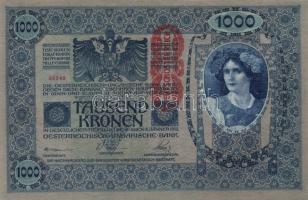 Osztrák-Magyar Bank(mindkét oldal német) 1902. 1000K nyomdai festékcsíkkal T:I + 1912. 100K mindkett...