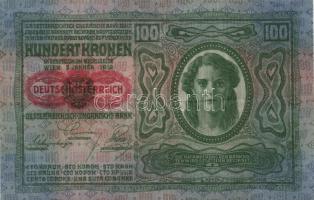 1912. 100K (2x) "Deutschösterreich" felülbélyegzés / román körbélyegzővel T:II-,III