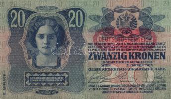 1913. 20K II. kiadás "Deutschösterreich" felülbélyegzés T:I