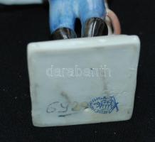 Kézzel festett jelzett Herendi porcelán figura: kaszát köszörülő fiú / 
Hand painted Herendi porcela...