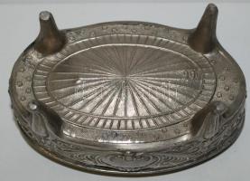 Angyalkával díszített bélelt ón ékszeres dobozka 9x13cm