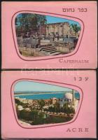 6 db modern leporello füzet, bennük összesen 54 db használatlan városképes lap Izrael területéről