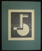 Walter Dexel (1890-1973): Cím nélkül, szitanyomat, paszpartuban, 22,5x27,5cm (a Panderma c. folyóiratból)