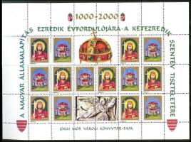 2000 A magyar államalapítás ezredik évfordulója levélzáró teljes ív