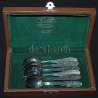 Orosz ezüstözött alpakka mokkáskanál készlet eredeti dobozában