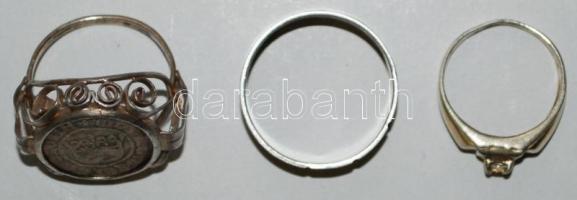 2db férfi és 1 db női aranyozott ezüst (Ag) gyűrű összesen 12,4gr