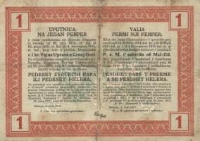 Montenegro/Cetinje 1917. K.u.K. utalvány 1 perperről T:III
Montenegro/Cetinje 1917. "K.u.K.&quo...