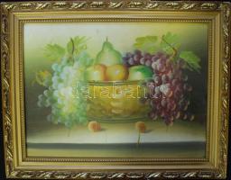 Jelzés nélkül: Csendélet, olaj, vászon, igényes keretben, 37x47cm