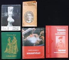 5db klf témájú dedikált könyv: A lélek derűje, Mai magyar művészet, Vigyázó madár, Bokbűvölet, Túlélés