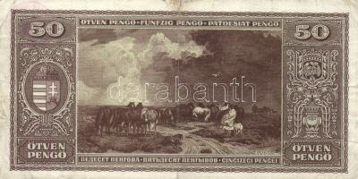 1930. 20P + 1936. 10P "1944 NOV 16." sarló kalapács felülnyomással + 1945. 50P "A II....