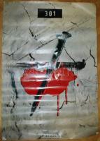 1989 Nagy Imre újratemetésére készült plakát, terv: Pócs Péter, feltekert állapotban, 68×95 cm