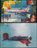 40 db modern, közlekedéssel kapcsolatos motívumlap (repülés, vasút, metró, térképek), köztük sok használatlan