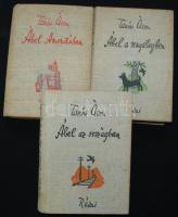 Tamási Áron: Ábel a rengetegben, Ábel az országban, Ábel Amerikában. Mindegyik festett egészvészon sorozatkötésben. Bp., 1934 Révai.