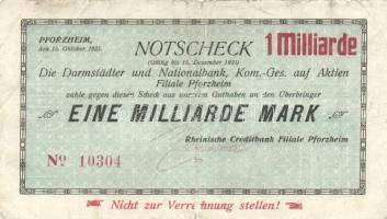 Német Birodalom/Weimari Köztársaság/Trier 1923.8.6. 100.000M + Pforzheim 1923. 1.000.000.000M T:III
...