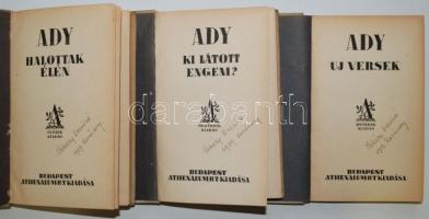 Ady Endre: Ki látott engem, Uj versek, Halottak élén. Bp., én. Athenaeum. Egységes egészvászon kötésben