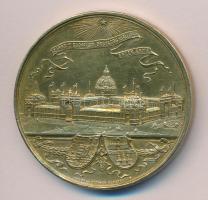 Knopp és Steiner (budapesti vésnöküzem) 1885. "Az 1885-ös Budapesti Országos Kiállítás Emlék Érme / Rudolf Trónörökös a kiállítás védnöke" Br emlékérem (33mm) T:2 k. ph.