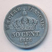 Franciaország 1866BB 50c Ag "III. Napoleon" T:2- France 1866BB 50 cent Ag "Napoleon III" C:VF