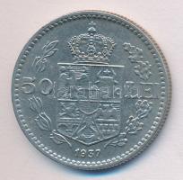 Románia 1937. 50L "II. Károly" T:2 Romania 1937. 50 Lei "Carol II" C:XF