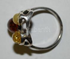 Kézzel készített ezüst (Ag) art deco gyűrű borostyánnal díszítve /
Handmade silver art deco ring wit...