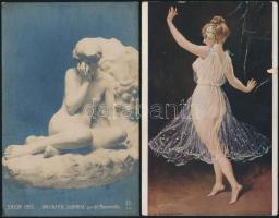 8 db régi erotikus (művész) lap