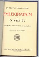 Gróf Apponyi Albert: Emlékirataim. Bp., 1922 Pantheon. Jó állapotban