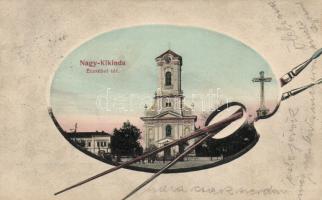 Nagykikinda Erzsébet square, church, palette