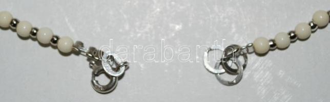 Elefántcsont nyaklánc ezüst szerelékkel /
Ivory necklace with silver accessories 40cm