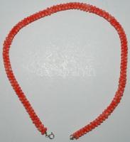 Nemes korall nyaklánc különleges szemekkel és ezüst (Ag) szerelékkel / Coral necklace with special pearls and silver accessories 44cm