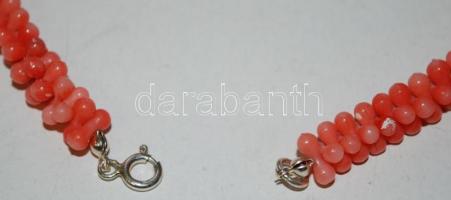 Nemes korall nyaklánc különleges szemekkel és ezüst (Ag) szerelékkel /
Coral necklace with special p...