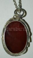 Ezüst (Ag) nyaklánc karneollal díszített kézzel készített ezüst medállal /
Silver necklace with hand...