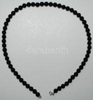 Ónix nyaklánc ezüst (Ag) szerelékkel / Onyx necklace with silver accessories 48cm