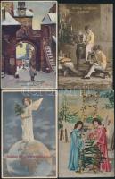 6 db karácsonyi üdvözlőlap lithokkal az 1910-es évekből